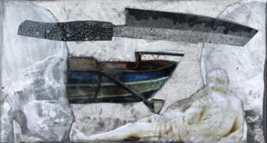 Collages intitolato "Fleuve" da Nathalia Chipilova, Opera d'arte originale, Ritagli