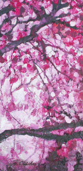 Pittura intitolato "Sakura 2" da Nathalia Chipilova, Opera d'arte originale, Acrilico Montato su Telaio per barella in legno