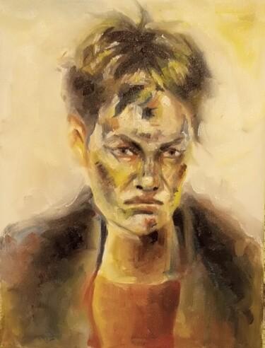 Ζωγραφική με τίτλο "Woman portrait 201" από Αθανασιος Ξαγαρας, Αυθεντικά έργα τέχνης, Λάδι Τοποθετήθηκε στο Ξύλινο φορείο σκ…