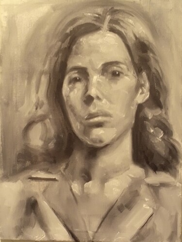 Ζωγραφική με τίτλο "Woman portrait 605" από Αθανασιος Ξαγαρας, Αυθεντικά έργα τέχνης, Λάδι Τοποθετήθηκε στο Ξύλινο φορείο σκ…