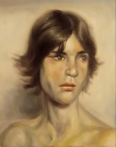Ζωγραφική με τίτλο "Portrait man 226" από Αθανασιος Ξαγαρας, Αυθεντικά έργα τέχνης, Λάδι Τοποθετήθηκε στο Ξύλινο φορείο σκελ…