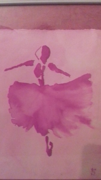 Peinture intitulée "danseuse rose" par Athena, Œuvre d'art originale, Encre