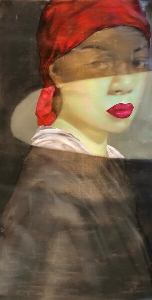 Pintura intitulada "Lady in Red" por Attasit Pokpong, Obras de arte originais, Acrílico