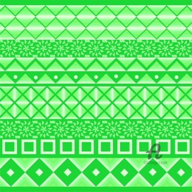 Art textile intitulée "green box" par Attire Glory, Œuvre d'art originale, Travail numérique 2D