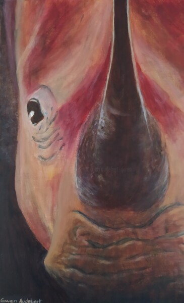 Картина под названием "Rhinocéros # je te…" - Gwen Audebert, Подлинное произведение искусства, Акрил Установлен на Деревянна…