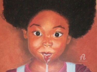 Dessin intitulée "Gourmandise" par Mzelle Cecca Artwork, Œuvre d'art originale, Pastel