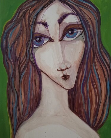 绘画 标题为“Alicia” 由Audrey Denis, 原创艺术品, 丙烯 安装在木质担架架上