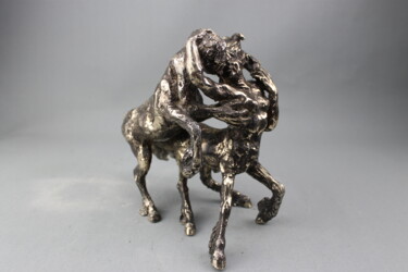 Sculpture titled "Les étreintes d'Eur…" by Audrey Fléchet, Original Artwork, Bronze