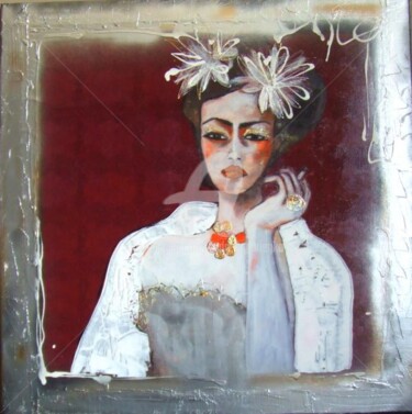 Painting titled "Sensualité..." by Audrey Marienkoff, Original Artwork, Oil