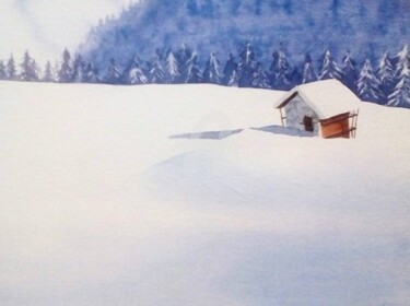 Peinture intitulée "So quiet" par Marion Auger, Œuvre d'art originale, Aquarelle