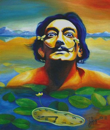 Картина под названием "Dali et les nénupha…" - James Augustin, Подлинное произведение искусства, Масло