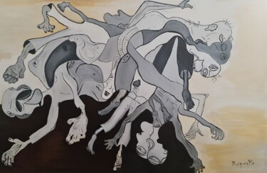 Pintura titulada "Corpos a serem desp…" por Augusto, Obra de arte original, Oleo