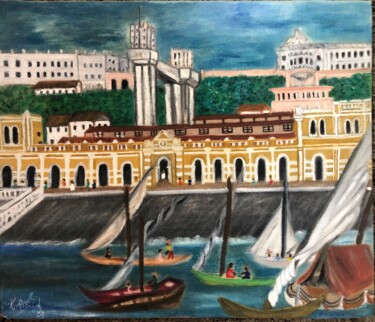 Painting titled "The Lacerda Elevato…" by Auracelie Wall, Original Artwork, Oil Mounted on artwork_cat.