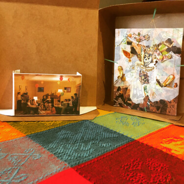 Peinture intitulée "La caja de sorpresas" par Aura Cruz, Œuvre d'art originale, Collages