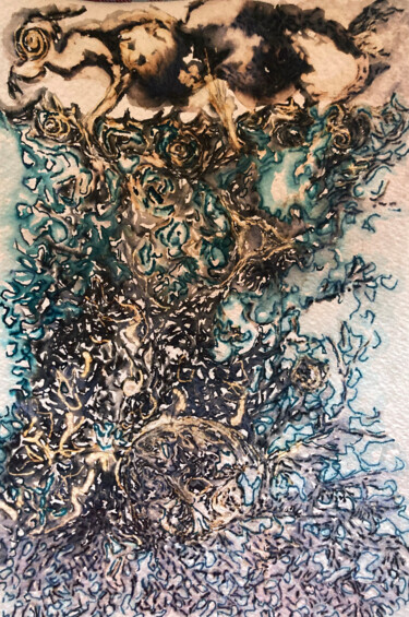 "Las fuerzas de Gaia…" başlıklı Tablo Aura Cruz tarafından, Orijinal sanat, Mürekkep