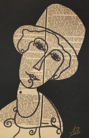 Drawing titled "Modiglia" by Aurélie Bourguignon/Art'Nb, Original Artwork, Ballpoint pen