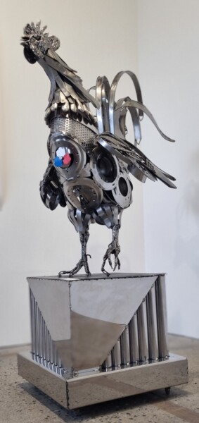 Escultura titulada "Le Big Coq Français" por Dvis Dformes, Obra de arte original, Acero inoxidable