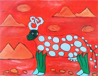 Painting titled "Vache de Mars" by Aorlius, Original Artwork, Acrylic