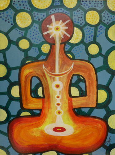 Painting titled "Energie" by Aurélie Sarrazin, Original Artwork, Acrylic