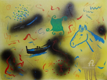"Il Cavallo Azzurro" başlıklı Tablo Aurelio Nicolazzo tarafından, Orijinal sanat, Akrilik