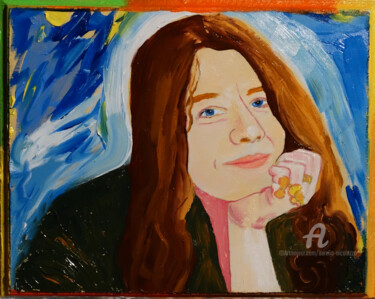 Pittura intitolato "Janis Joplin Forever" da Aurelio Nicolazzo, Opera d'arte originale, Olio