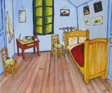 Malarstwo zatytułowany „La petite chambre d…” autorstwa Aurore Griffon, Oryginalna praca, Akryl Zamontowany na Drewniana ram…