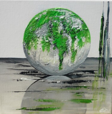 Peinture intitulée "Abstrait à la sphère" par Aurore Griffon, Œuvre d'art originale, Acrylique