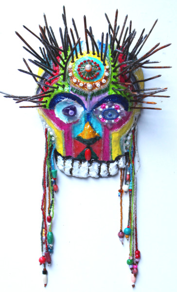 Sculpture titled "Mask II" by Aurore Lanteri, Original Artwork, Metals