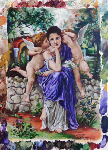 Pittura intitolato "María Luisa #Fromar…" da Aurore Levasseur, Opera d'arte originale, Olio