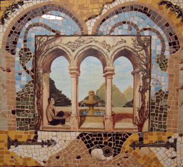 Pintura intitulada "Les arches de la sé…" por Aveline, Obras de arte originais, Acrílico