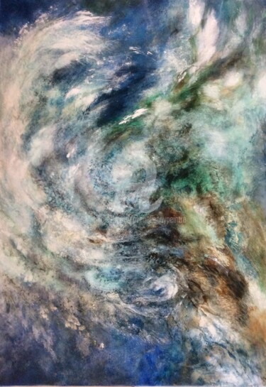 Картина под названием "L'OEIL DU CYCLONE-h…" - Jenny Avenel, Подлинное произведение искусства, Масло
