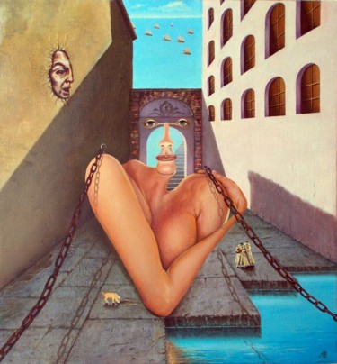 Картина под названием "On the Edge. На краю" - Владимир Абаимов, Подлинное произведение искусства, Масло