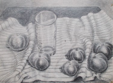 Drawing titled "Still life with Tom…" by Vladimir Abaimov, Original Artwork, Pencil