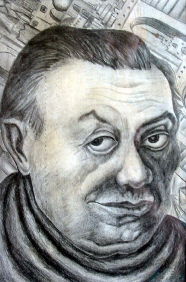 Σχέδιο με τίτλο "Diego Rivera 2" από Владимир Абаимов, Αυθεντικά έργα τέχνης, Μολύβι