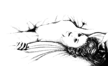 Dessin intitulée "The lying Woman. Ле…" par Vladimir Abaimov, Œuvre d'art originale, Encre