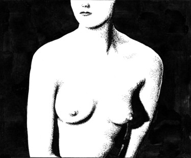 Drawing titled "Nude Silhouette. Си…" by Vladimir Abaimov, Original Artwork, Ink