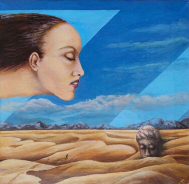 Schilderij getiteld "Blind Flight / Слеп…" door Vladimir Abaimov, Origineel Kunstwerk, Olie
