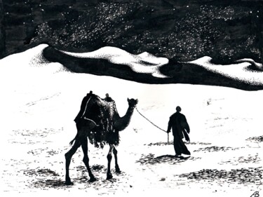 Dibujo titulada "Path in the Sands /…" por Vladimir Abaimov, Obra de arte original, Tinta