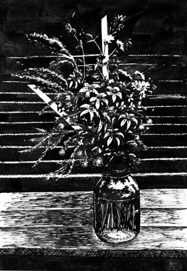 Σχέδιο με τίτλο "Black and White Bou…" από Владимир Абаимов, Αυθεντικά έργα τέχνης, Μελάνι