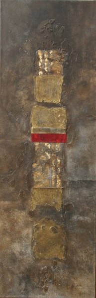 Painting titled "TOTEM GRIS" by Annick Volant-Vettu (AVVA), Original Artwork, Acrylic