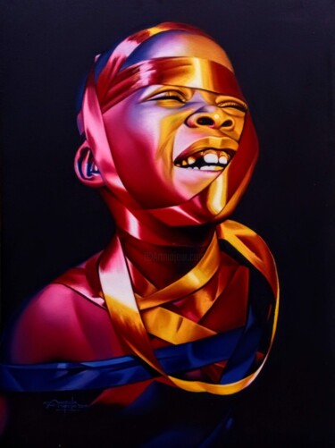 Картина под названием "ENDEARED WITHOUT A…" - Awosola Michael Angello, Подлинное произведение искусства, Масло