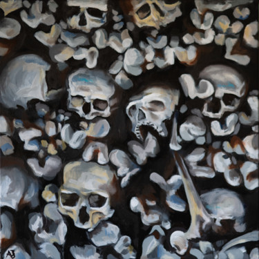 Painting titled "Skulls" by Axel Jung, Original Artwork, Oil