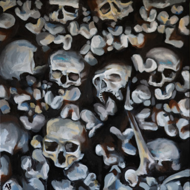 Peinture intitulée "Skulls" par Axel Jung, Œuvre d'art originale, Huile