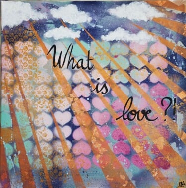 Painting titled "What is love" by Axelle Chardon, Original Artwork, Acrylic Mounted on Wood Stretcher frame