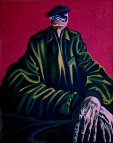 Painting titled "Self Portrait...pas…" by Geoffrey Cervantes/Axis, Original Artwork