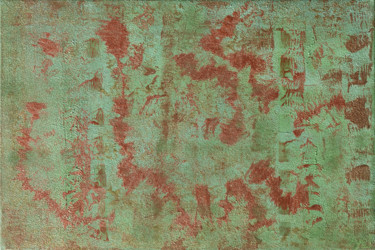 Ζωγραφική με τίτλο "Cuivre oxydé" από Ayel, Αυθεντικά έργα τέχνης, Ακρυλικό Τοποθετήθηκε στο Ξύλινο φορείο σκελετό