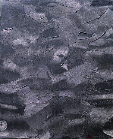 Malarstwo zatytułowany „Monochrome gris” autorstwa Ayel, Oryginalna praca, Akryl Zamontowany na Drewniana rama noszy