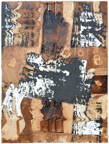 Malerei mit dem Titel "Brou de noix" von Ayel, Original-Kunstwerk, Öl Auf Keilrahmen aus Holz montiert