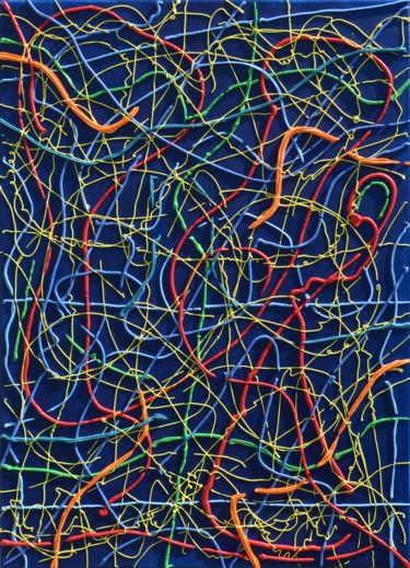 Peinture intitulée "spaghetti hallucino…" par Ayel, Œuvre d'art originale, Acrylique Monté sur Châssis en bois