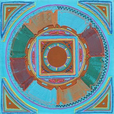 Malerei mit dem Titel "mandala" von Ayel, Original-Kunstwerk, Acryl Auf Keilrahmen aus Holz montiert